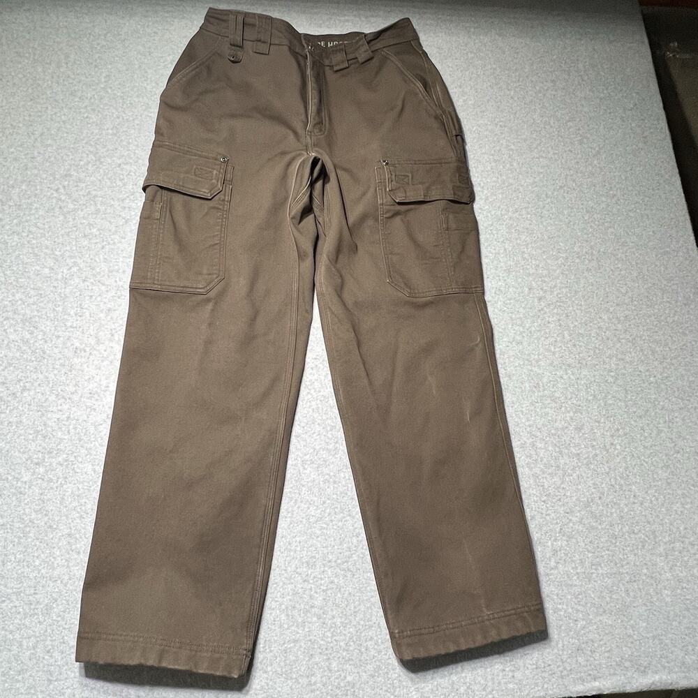 Men's Duluth Flex Fire Hose Fleece Lined Brown Cargo Pants 32 X30 Style 34202